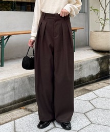 フェイクウールタックパンツ