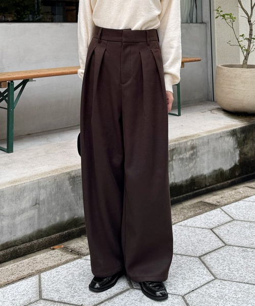 LE MORE(リモア)の「フェイクウールタックパンツ(その他パンツ・レディース・チャコール/ブラウン/ブラック・FREE)」の10枚目の写真