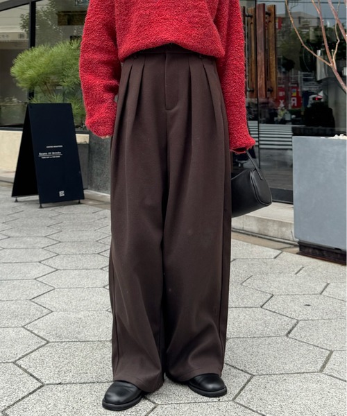 LE MORE(リモア)の「フェイクウールタックパンツ(その他パンツ・レディース・チャコール/ブラウン/ブラック・FREE)」の14枚目の写真