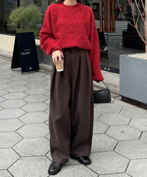 LE MORE(リモア)の「フェイクウールタックパンツ(その他パンツ・レディース・チャコール/ブラウン/ブラック・FREE)」の17枚目の写真
