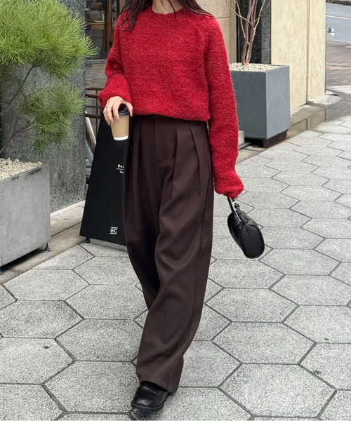 LE MORE(リモア)の「フェイクウールタックパンツ(その他パンツ・レディース・チャコール/ブラウン/ブラック・FREE)」の18枚目の写真