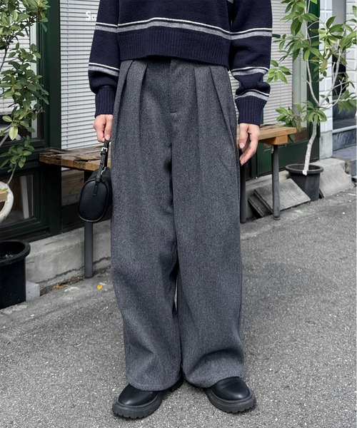 LE MORE(リモア)の「フェイクウールタックパンツ(その他パンツ・レディース・チャコール/ブラウン/ブラック・FREE)」の22枚目の写真