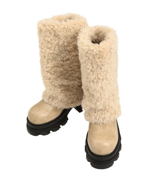 EMODA(エモダ)の「テディブーツ(ブーツ・レディース・アイボリー/ブラック・SMALL/LARGE/MEDIUM)」の16枚目の写真