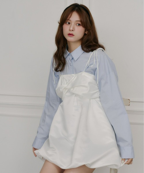 Olu.（オルドット）の「サテンバルーンミニワンピース（ワンピース・レディース・ブラウン/ホワイト・FREE）」の17枚目の写真