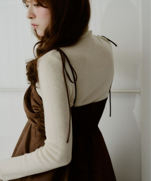 Olu.（オルドット）の「サテンバルーンミニワンピース（ワンピース・レディース・ブラウン/ホワイト・FREE）」の11枚目の写真