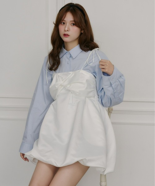 Olu.（オルドット）の「サテンバルーンミニワンピース（ワンピース・レディース・ブラウン/ホワイト・FREE）」の16枚目の写真