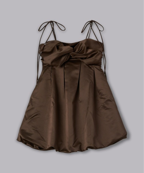 Olu.（オルドット）の「サテンバルーンミニワンピース（ワンピース・レディース・ブラウン/ホワイト・FREE）」の18枚目の写真