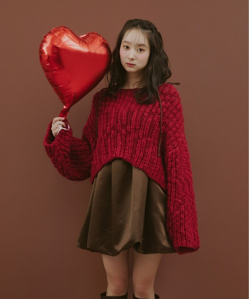 Olu.(オルドット)の「サテンバルーンミニワンピース(ワンピース・レディース・ブラウン/ホワイト・FREE)」の3枚目の写真