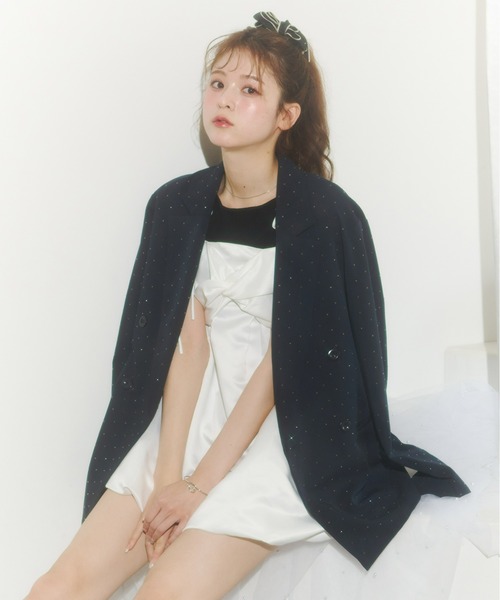 Olu.(オルドット)の「サテンバルーンミニワンピース(ワンピース・レディース・ブラウン/ホワイト・FREE)」の7枚目の写真