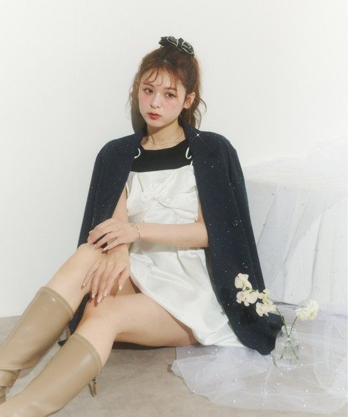 Olu.(オルドット)の「サテンバルーンミニワンピース(ワンピース・レディース・ブラウン/ホワイト・FREE)」の9枚目の写真