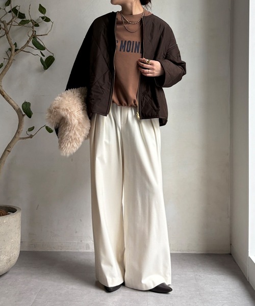 DouDou(ドゥドゥ)の「【WEB限定】リバーシブルファーキルトコート(その他アウター・レディース・グレイッシュベージュ/チャコールグレー/ブラウン・FREE)」の22枚目の写真