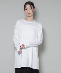 NANO universe（ナノユニバース）の「サーモジャージーウエスト切り替えギャザープルオーバー（Tシャツ/カットソー・レディース）」