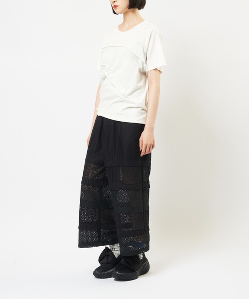 gomme（ゴム）の「ツイストパネルＴ（Tシャツ/カットソー・レディース・ホワイト/チャコールグレー/ブラック・MEDIUM）」の6枚目の写真
