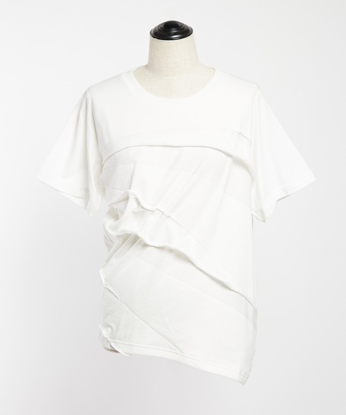 gomme（ゴム）の「ツイストパネルＴ（Tシャツ/カットソー・レディース・ホワイト/チャコールグレー/ブラック・MEDIUM）」の22枚目の写真