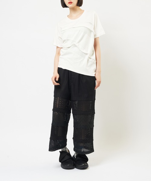 gomme（ゴム）の「ツイストパネルＴ（Tシャツ/カットソー・レディース・ホワイト/チャコールグレー/ブラック・MEDIUM）」の5枚目の写真