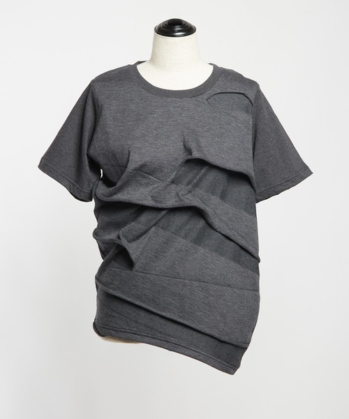 gomme（ゴム）の「ツイストパネルＴ（Tシャツ/カットソー・レディース・ホワイト/チャコールグレー/ブラック・MEDIUM）」の15枚目の写真