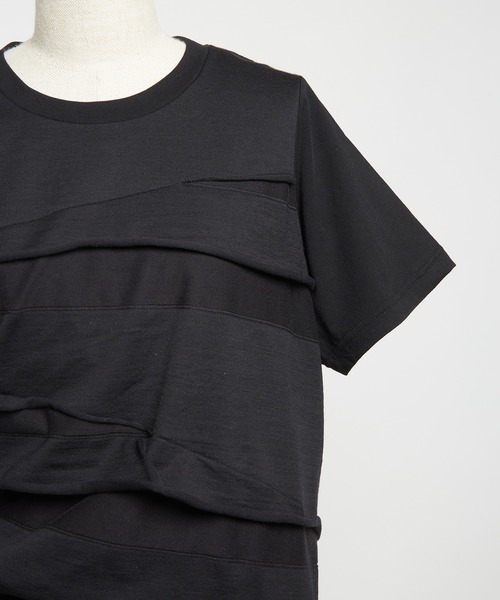 gomme（ゴム）の「ツイストパネルＴ（Tシャツ/カットソー・レディース・ホワイト/チャコールグレー/ブラック・MEDIUM）」の13枚目の写真