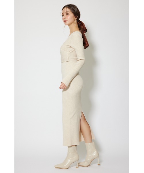 rienda（リエンダ）の「カシュクールウォッシャブルニットワンピース 秋服 冬服（ワンピース・レディース・レッド/ブラック/アイボリー・FREE）」の5枚目の写真