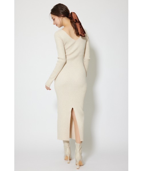 rienda（リエンダ）の「カシュクールウォッシャブルニットワンピース 秋服 冬服（ワンピース・レディース・レッド/ブラック/アイボリー・FREE）」の6枚目の写真