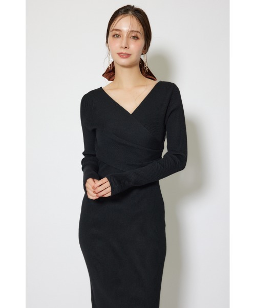rienda（リエンダ）の「カシュクールウォッシャブルニットワンピース 秋服 冬服（ワンピース・レディース・レッド/ブラック/アイボリー・FREE）」の20枚目の写真