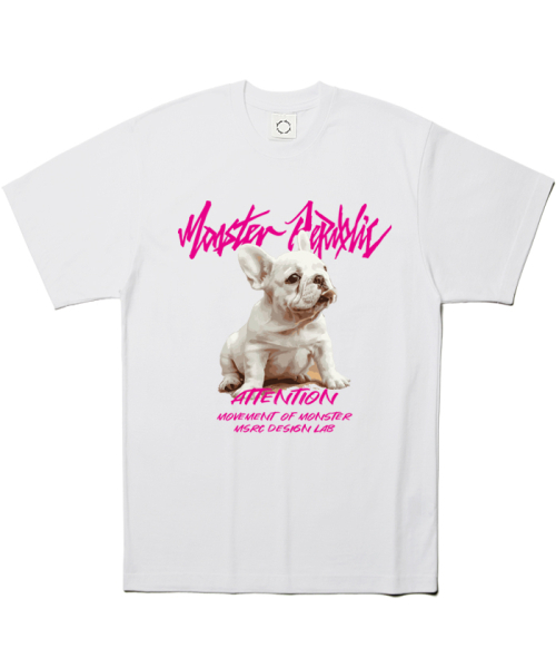 MONSTER REPUBLIC（モンスターリパブリック）の「フレンチビビッドピンクTシャツホワイト（Tシャツ/カットソー・レディース・その他・MEDIUM/SMALL/X-LARGE/LARGE）」の2枚目の写真