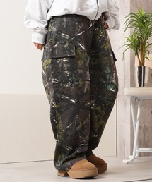バイオウォッシュ 迷彩ワイドカーゴパンツ / Bio-Wash Camo Wide Cargo Pants