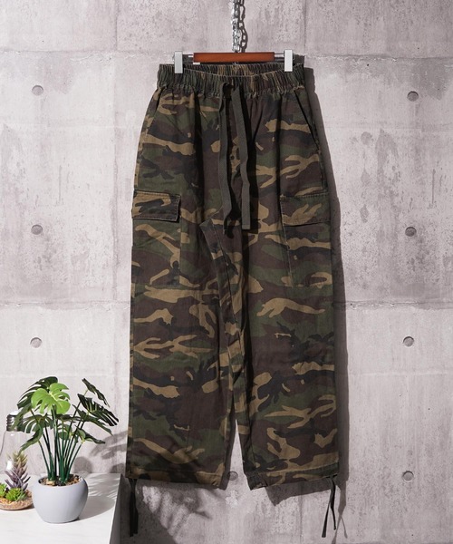 バイオウォッシュ 迷彩ワイドカーゴパンツ / Bio-Wash Camo Wide Cargo