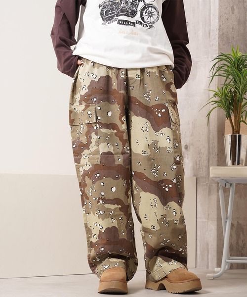 1111clothing(ワンフォークロージング)の「バイオウォッシュ 迷彩ワイドカーゴパンツ / Bio-Wash Camo Wide Cargo Pants(カーゴパンツ・メンズ・デザートカモ/ウッドランド/リアルツリーカモ・M/L/XL)」の7枚目の写真