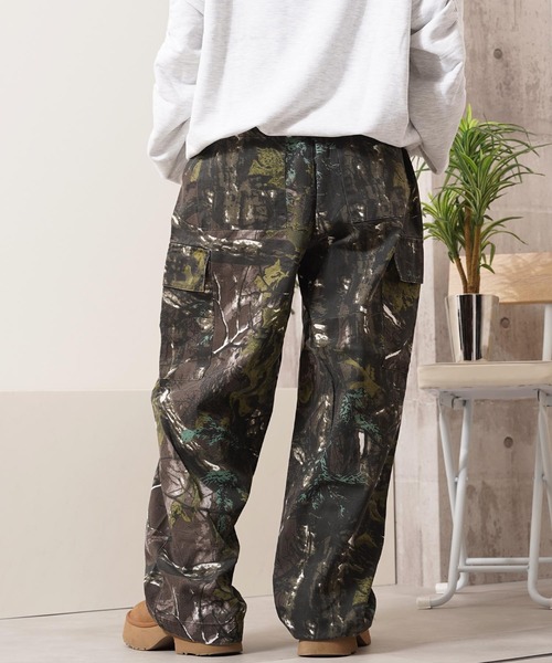 バイオウォッシュ 迷彩ワイドカーゴパンツ / Bio-Wash Camo Wide Cargo
