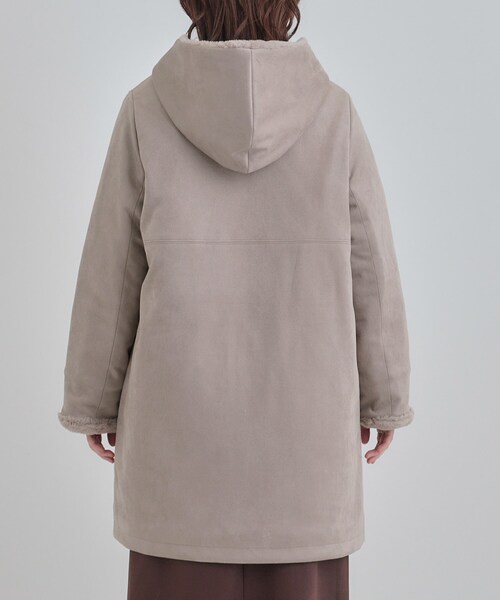 DRESKIP（ドレスキップ）の「【S-LL】マットな色味が大人な雰囲気 スエード調フードコート（その他アウター・レディース・アイボリー/ブラウン系/チャコールグレー・01/02/03/04）」の15枚目の写真