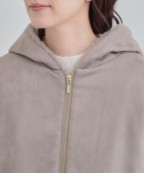 DRESKIP（ドレスキップ）の「【S-LL】マットな色味が大人な雰囲気 スエード調フードコート（その他アウター・レディース・アイボリー/ブラウン系/チャコールグレー・01/02/03/04）」の16枚目の写真
