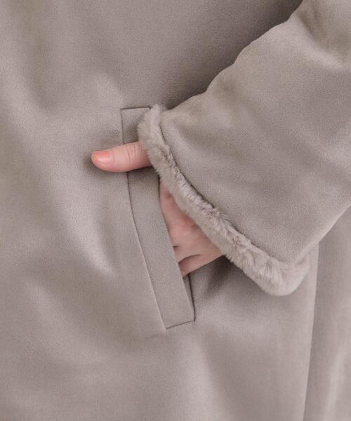 DRESKIP（ドレスキップ）の「【S-LL】マットな色味が大人な雰囲気 スエード調フードコート（その他アウター・レディース・アイボリー/ブラウン系/チャコールグレー・01/02/03/04）」の9枚目の写真