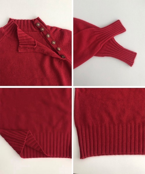 Miniministore(ミニミニストア)の「ニットトップス 体型カバー 長袖秋冬服(ニット/セーター・レディース・グレー/ブラック/ホワイト/レッド・FREE)」の20枚目の写真