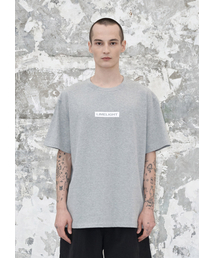 アパレルボックスロゴTシャツ(グレー杢/ホワイト)