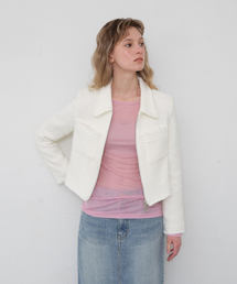 HANE（ハネ）の「Classic Pocket Tweed Zip-Up Jacket_Cream（その他アウター）」