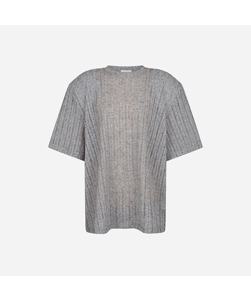 LANGER（ランガー）の「begin ワイドリブ パッド入りTシャツ（5色）（Tシャツ/カットソー・レディース・アイボリー/Cream/チャコールグレー/ライトグレー・FREE）」の3枚目の写真