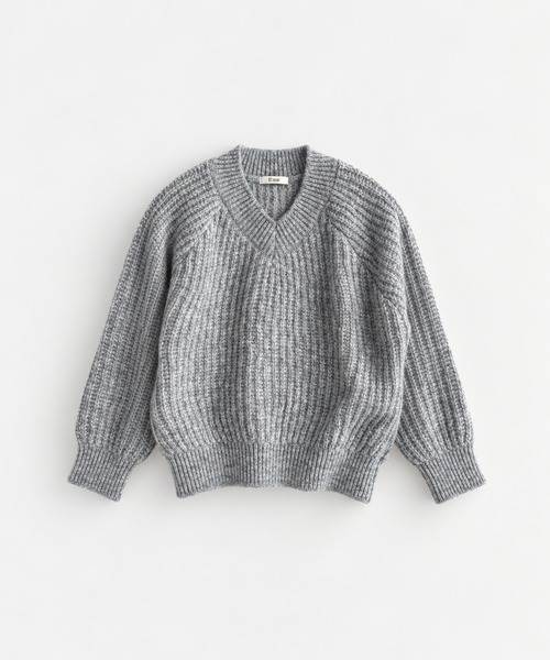 CANAL JEAN(キャナルジーン)の「El mar 畔ミックスVニット(ニット/セーター・レディース・オートミール/ヘザーグレー・ONE SIZE)」の3枚目の写真