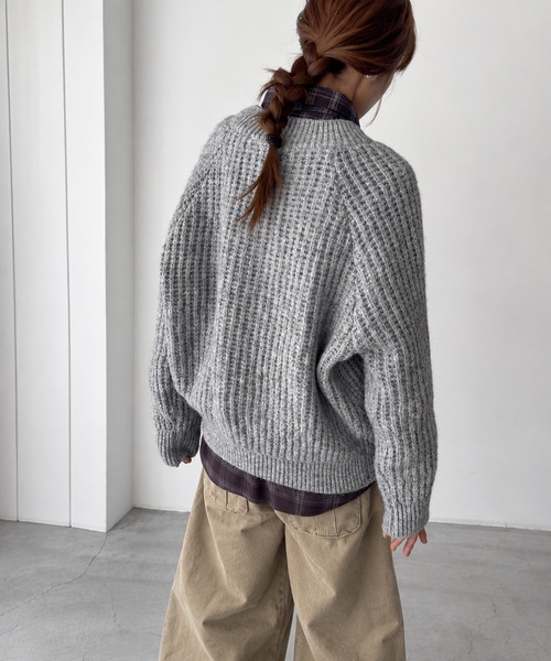 CANAL JEAN(キャナルジーン)の「El mar 畔ミックスVニット(ニット/セーター・レディース・オートミール/ヘザーグレー・ONE SIZE)」の5枚目の写真