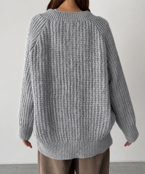 CANAL JEAN(キャナルジーン)の「El mar 畔ミックスVニット(ニット/セーター・レディース・オートミール/ヘザーグレー・ONE SIZE)」の9枚目の写真