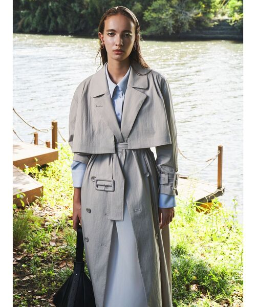 ELENDEEK（エレンディーク）の「2WAYトレンチコート（トレンチコート・レディース・ベージュ/ライトグレー・FREE）」の3枚目の写真