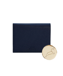 D.LAB（ディラップ）の「サフィアーノ ミネット 二つ折り財布 ネイビー + 星座キーホルダー（札入れ/マネークリップ）」
