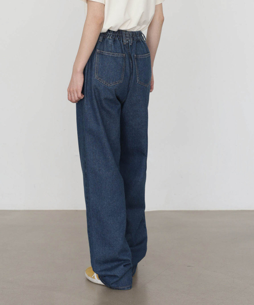 GCLIP(ジクリップ)の「バンディングロングワイドジーンズ(デニムパンツ・レディース・ブルー・SMALL/MEDIUM/LARGE/X-LARGE/XX-LARGE)」の3枚目の写真
