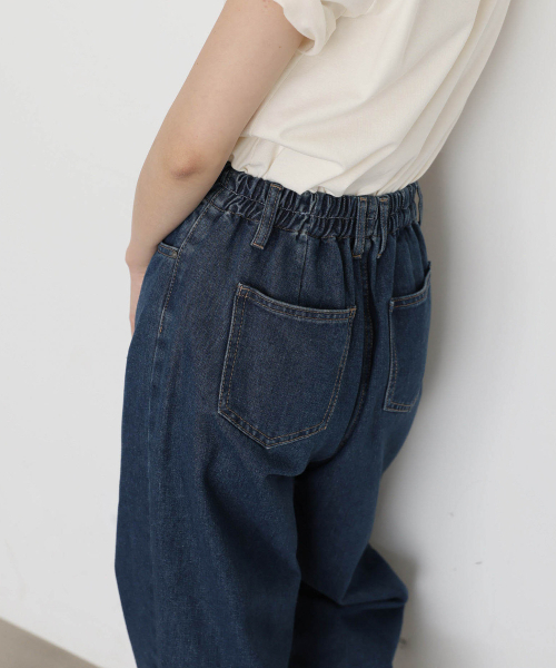 GCLIP(ジクリップ)の「バンディングロングワイドジーンズ(デニムパンツ・レディース・ブルー・SMALL/MEDIUM/LARGE/X-LARGE/XX-LARGE)」の7枚目の写真