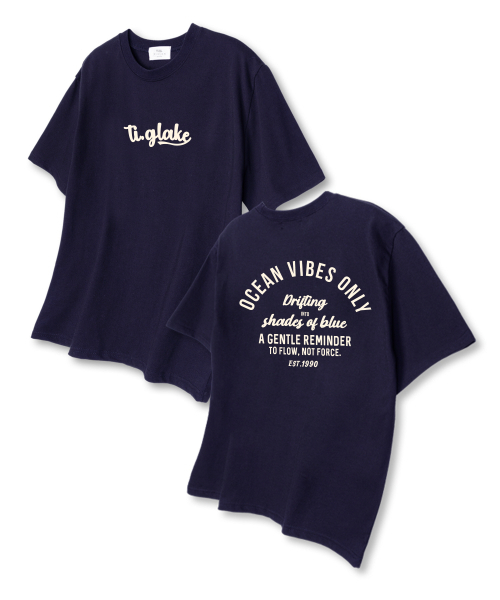 TI.GLAKE(ティーグレイク)の「オーシャンバイブ オーバーサイズ 半袖Tシャツ ネイビー(Tシャツ/カットソー・レディース・その他・LARGE/X-LARGE/XX-LARGE)」の1枚目の写真