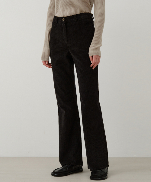 WEDNESDAYOASISFORWOMEN(ウェンズデー オアシス フォー ウーマン)の「ヘビット コーデュロイ ブーツカットパンツ_BLACK(W25-PT38)(その他パンツ・レディース・ブラック・SMALL/MEDIUM)」の1枚目の写真