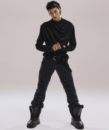 Avant-garde Drape Hood_[Black]