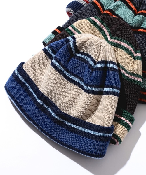 BEAMS（ビームス）の「マルチボーダー ワッチキャップ（ハット・メンズ・グレー/ベージュ/ブラウン/ブラック・ONE SIZE）」の4枚目の写真