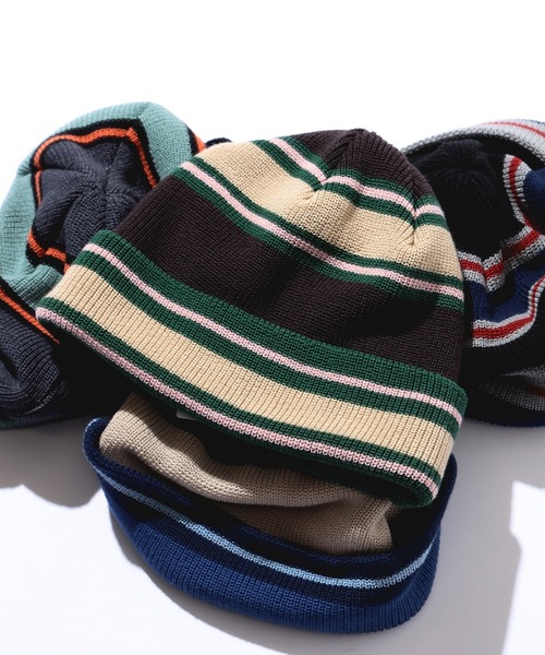 BEAMS（ビームス）の「マルチボーダー ワッチキャップ（ハット・メンズ・グレー/ベージュ/ブラウン/ブラック・ONE SIZE）」の3枚目の写真