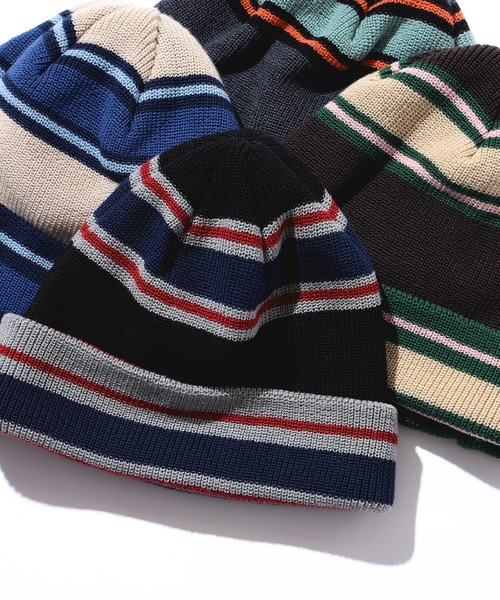 BEAMS（ビームス）の「マルチボーダー ワッチキャップ（ハット・メンズ・グレー/ベージュ/ブラウン/ブラック・ONE SIZE）」の2枚目の写真