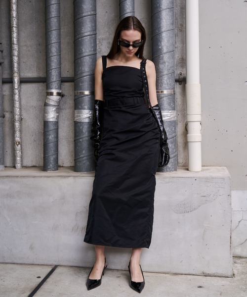 JOSE MOON(ジョゼムーン)の「CODE BELTED DRESS/コードベルトドレス(ワンピース・レディース・カーキ/ブラック・38/36)」の13枚目の写真
